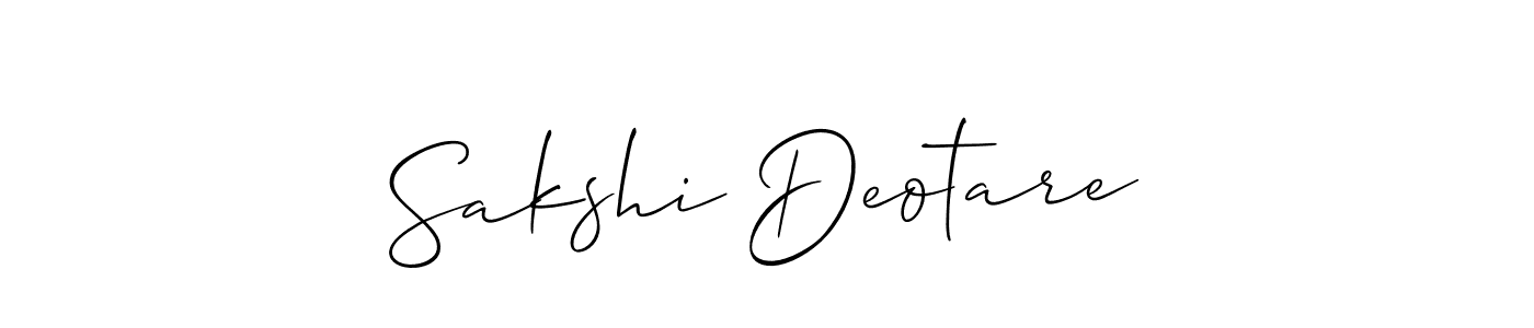 Create a beautiful signature design for name Sakshi Deotare. With this signature (Allison_Script) fonts, you can make a handwritten signature for free. Sakshi Deotare signature style 2 images and pictures png