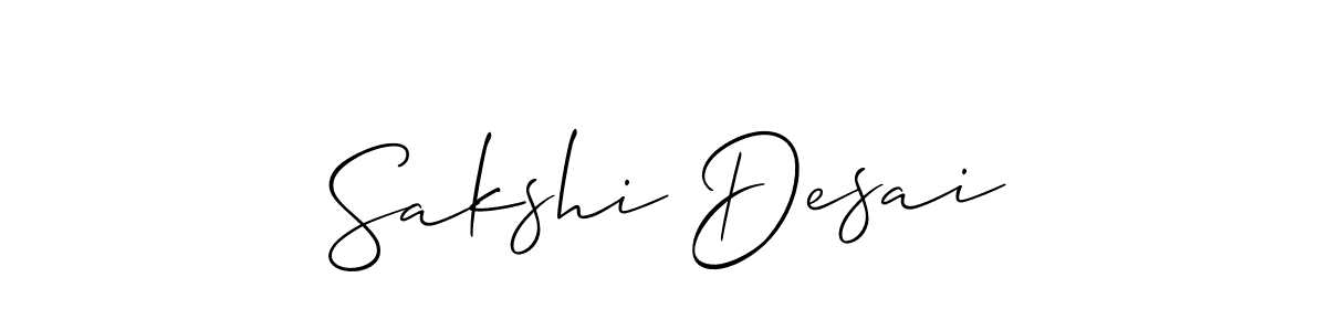 Create a beautiful signature design for name Sakshi Desai. With this signature (Allison_Script) fonts, you can make a handwritten signature for free. Sakshi Desai signature style 2 images and pictures png