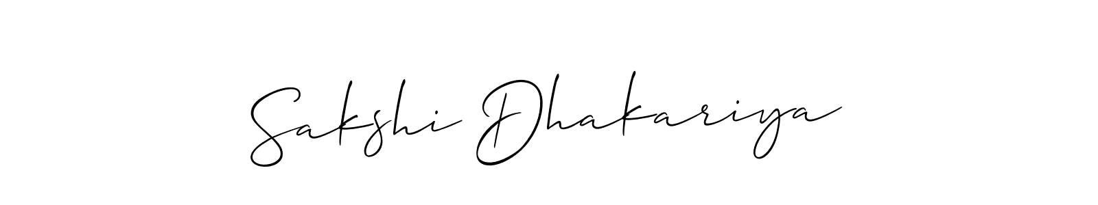 Make a short Sakshi Dhakariya signature style. Manage your documents anywhere anytime using Allison_Script. Create and add eSignatures, submit forms, share and send files easily. Sakshi Dhakariya signature style 2 images and pictures png