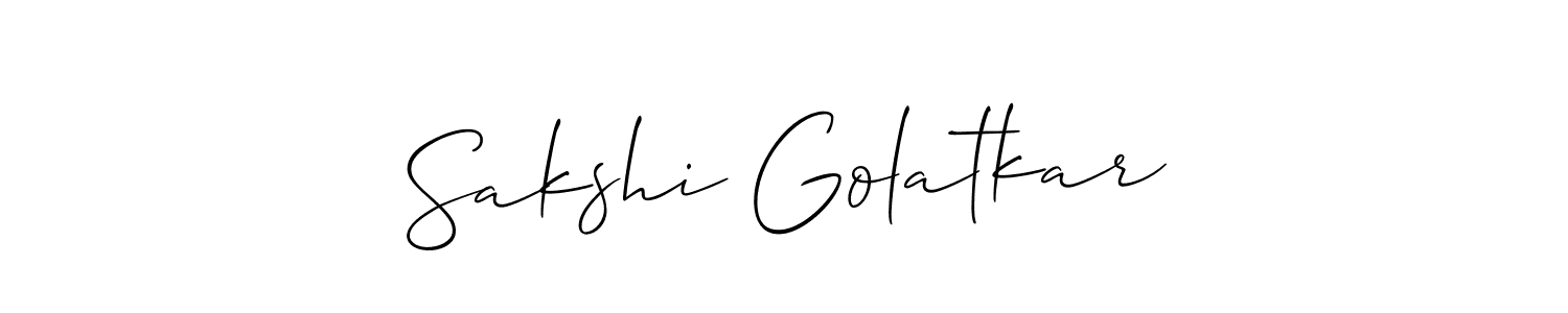 Create a beautiful signature design for name Sakshi Golatkar. With this signature (Allison_Script) fonts, you can make a handwritten signature for free. Sakshi Golatkar signature style 2 images and pictures png