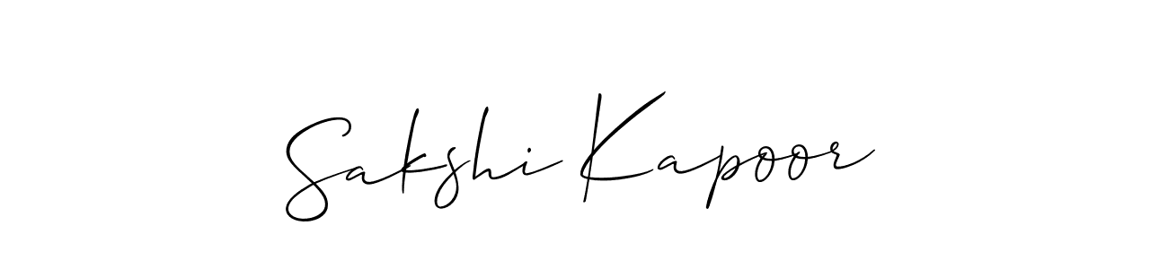 The best way (Allison_Script) to make a short signature is to pick only two or three words in your name. The name Sakshi Kapoor include a total of six letters. For converting this name. Sakshi Kapoor signature style 2 images and pictures png