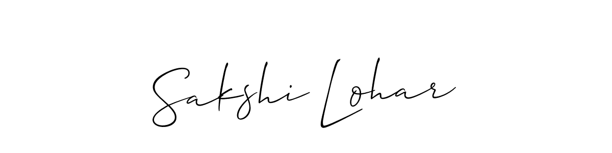 The best way (Allison_Script) to make a short signature is to pick only two or three words in your name. The name Sakshi Lohar include a total of six letters. For converting this name. Sakshi Lohar signature style 2 images and pictures png