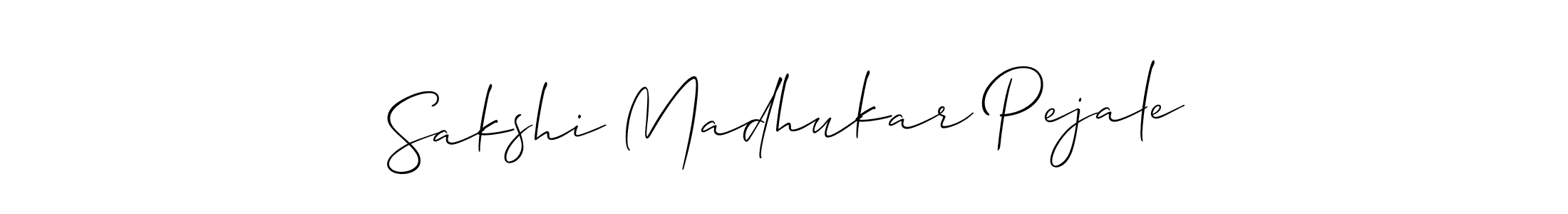 Also You can easily find your signature by using the search form. We will create Sakshi Madhukar Pejale name handwritten signature images for you free of cost using Allison_Script sign style. Sakshi Madhukar Pejale signature style 2 images and pictures png