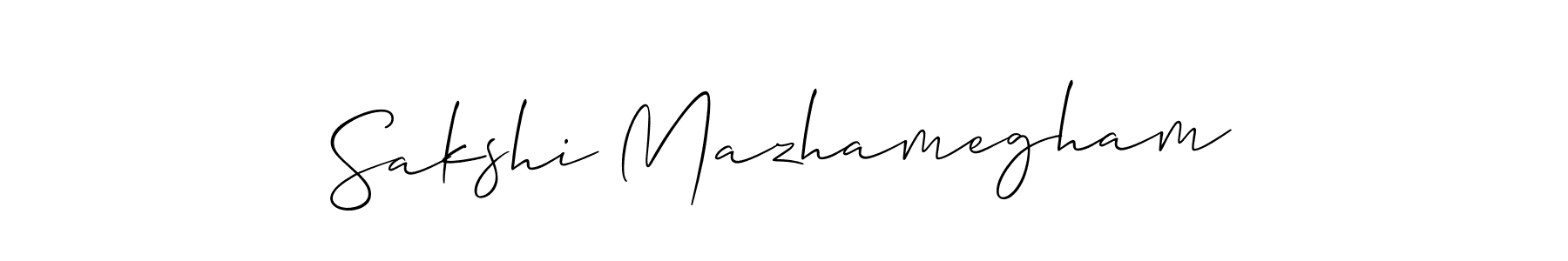 Also we have Sakshi Mazhamegham name is the best signature style. Create professional handwritten signature collection using Allison_Script autograph style. Sakshi Mazhamegham signature style 2 images and pictures png