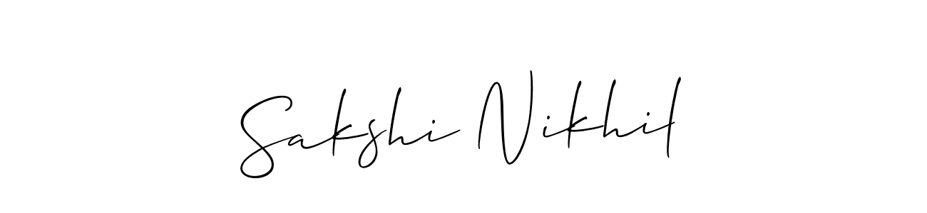 Sakshi Nikhil stylish signature style. Best Handwritten Sign (Allison_Script) for my name. Handwritten Signature Collection Ideas for my name Sakshi Nikhil. Sakshi Nikhil signature style 2 images and pictures png