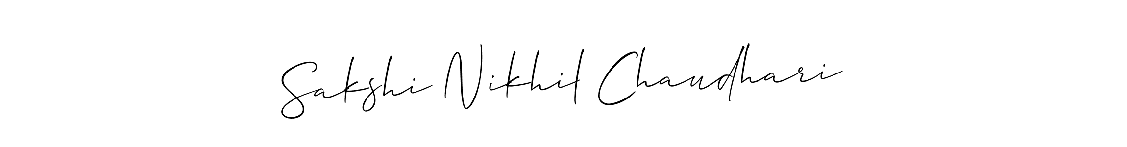 Create a beautiful signature design for name Sakshi Nikhil Chaudhari. With this signature (Allison_Script) fonts, you can make a handwritten signature for free. Sakshi Nikhil Chaudhari signature style 2 images and pictures png