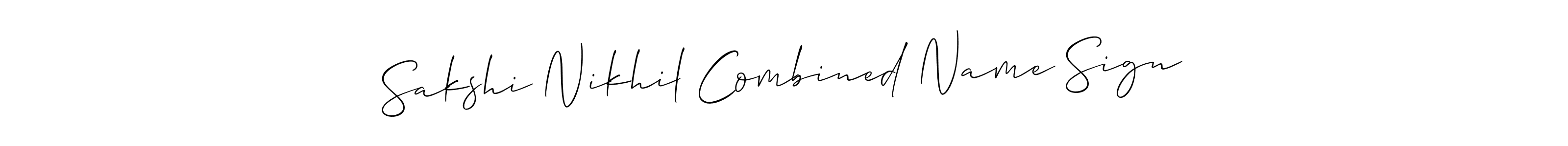 You should practise on your own different ways (Allison_Script) to write your name (Sakshi Nikhil Combined Name Sign) in signature. don't let someone else do it for you. Sakshi Nikhil Combined Name Sign signature style 2 images and pictures png
