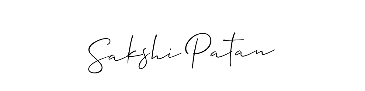 Design your own signature with our free online signature maker. With this signature software, you can create a handwritten (Allison_Script) signature for name Sakshi Patan. Sakshi Patan signature style 2 images and pictures png