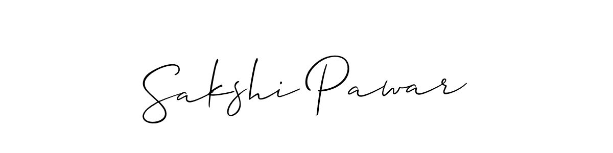 You should practise on your own different ways (Allison_Script) to write your name (Sakshi Pawar) in signature. don't let someone else do it for you. Sakshi Pawar signature style 2 images and pictures png