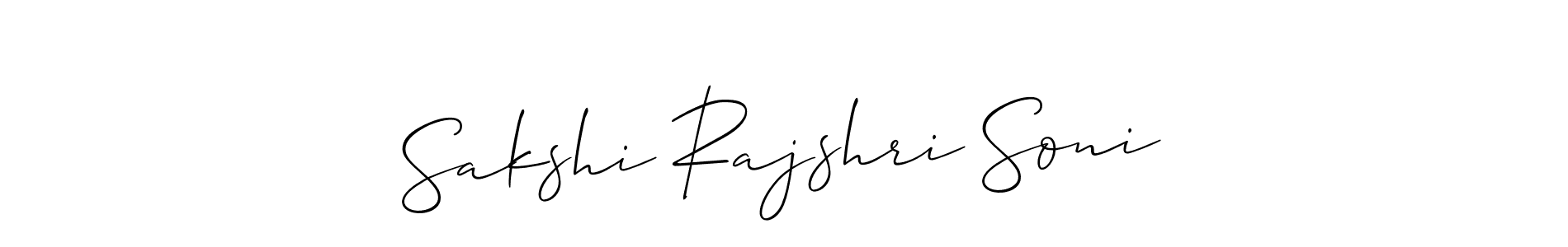 Also You can easily find your signature by using the search form. We will create Sakshi Rajshri Soni name handwritten signature images for you free of cost using Allison_Script sign style. Sakshi Rajshri Soni signature style 2 images and pictures png