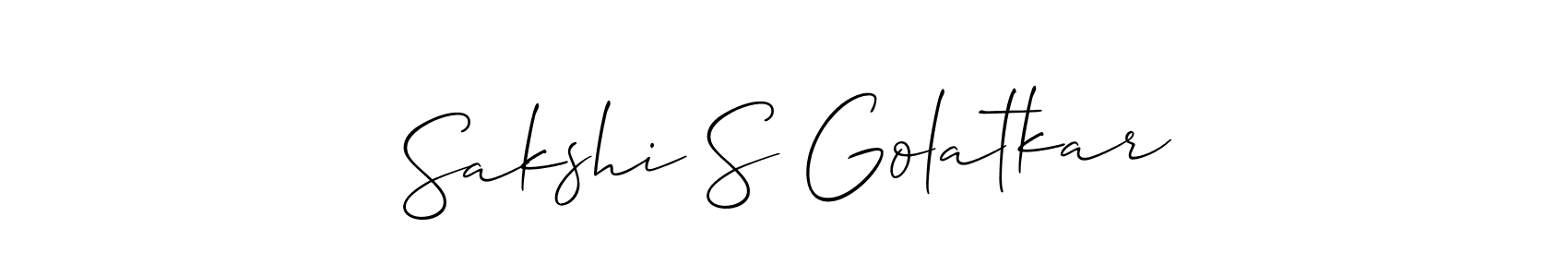 See photos of Sakshi S Golatkar official signature by Spectra . Check more albums & portfolios. Read reviews & check more about Allison_Script font. Sakshi S Golatkar signature style 2 images and pictures png
