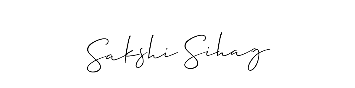 It looks lik you need a new signature style for name Sakshi Sihag. Design unique handwritten (Allison_Script) signature with our free signature maker in just a few clicks. Sakshi Sihag signature style 2 images and pictures png