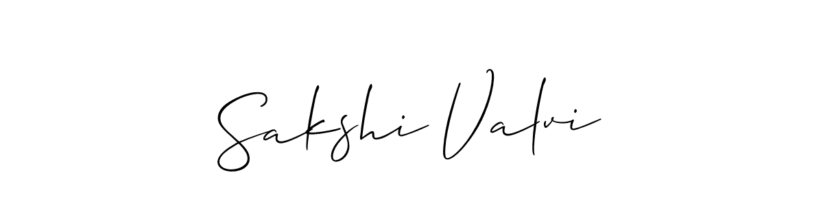 Create a beautiful signature design for name Sakshi Valvi. With this signature (Allison_Script) fonts, you can make a handwritten signature for free. Sakshi Valvi signature style 2 images and pictures png