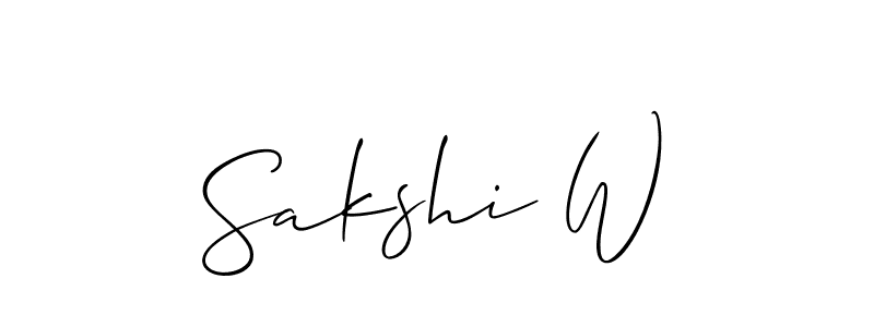 Use a signature maker to create a handwritten signature online. With this signature software, you can design (Allison_Script) your own signature for name Sakshi W. Sakshi W signature style 2 images and pictures png