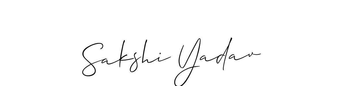 Make a beautiful signature design for name Sakshi Yadav. With this signature (Allison_Script) style, you can create a handwritten signature for free. Sakshi Yadav signature style 2 images and pictures png