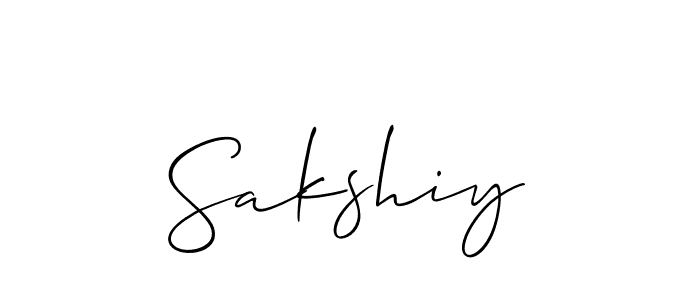 How to make Sakshiy name signature. Use Allison_Script style for creating short signs online. This is the latest handwritten sign. Sakshiy signature style 2 images and pictures png