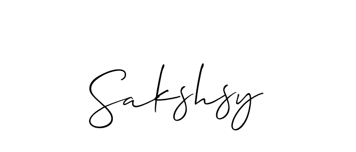 Allison_Script is a professional signature style that is perfect for those who want to add a touch of class to their signature. It is also a great choice for those who want to make their signature more unique. Get Sakshsy name to fancy signature for free. Sakshsy signature style 2 images and pictures png