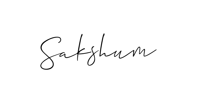 Best and Professional Signature Style for Sakshum. Allison_Script Best Signature Style Collection. Sakshum signature style 2 images and pictures png
