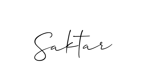 Use a signature maker to create a handwritten signature online. With this signature software, you can design (Allison_Script) your own signature for name Saktar. Saktar signature style 2 images and pictures png