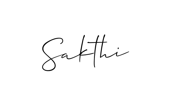 Design your own signature with our free online signature maker. With this signature software, you can create a handwritten (Allison_Script) signature for name Sakthi. Sakthi signature style 2 images and pictures png