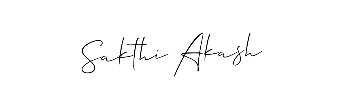 Make a short Sakthi Akash signature style. Manage your documents anywhere anytime using Allison_Script. Create and add eSignatures, submit forms, share and send files easily. Sakthi Akash signature style 2 images and pictures png