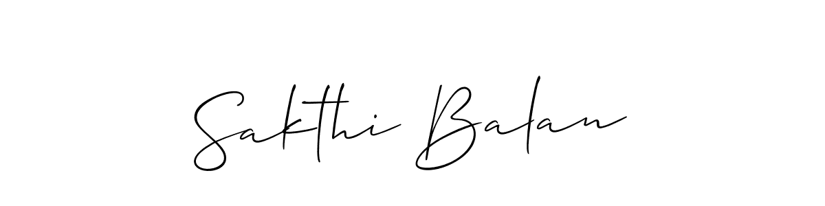 Use a signature maker to create a handwritten signature online. With this signature software, you can design (Allison_Script) your own signature for name Sakthi Balan. Sakthi Balan signature style 2 images and pictures png