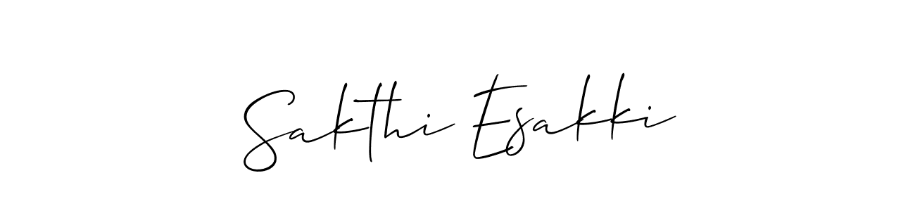 Make a beautiful signature design for name Sakthi Esakki. With this signature (Allison_Script) style, you can create a handwritten signature for free. Sakthi Esakki signature style 2 images and pictures png