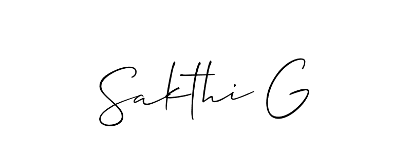 You should practise on your own different ways (Allison_Script) to write your name (Sakthi G) in signature. don't let someone else do it for you. Sakthi G signature style 2 images and pictures png