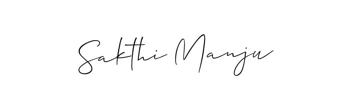 You should practise on your own different ways (Allison_Script) to write your name (Sakthi Manju) in signature. don't let someone else do it for you. Sakthi Manju signature style 2 images and pictures png