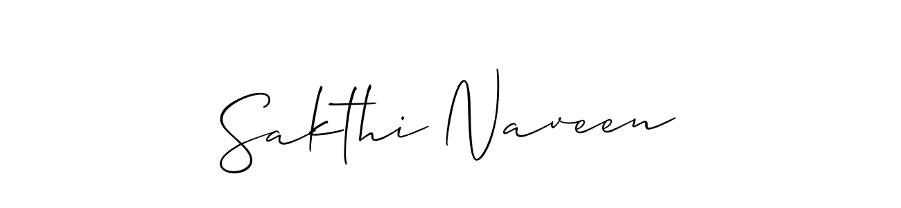 How to make Sakthi Naveen name signature. Use Allison_Script style for creating short signs online. This is the latest handwritten sign. Sakthi Naveen signature style 2 images and pictures png