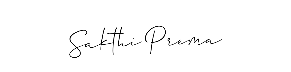 Use a signature maker to create a handwritten signature online. With this signature software, you can design (Allison_Script) your own signature for name Sakthi Prema. Sakthi Prema signature style 2 images and pictures png
