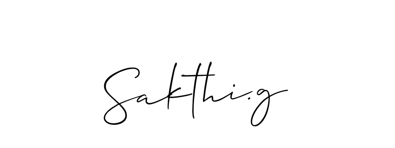 How to make Sakthi.g name signature. Use Allison_Script style for creating short signs online. This is the latest handwritten sign. Sakthi.g signature style 2 images and pictures png