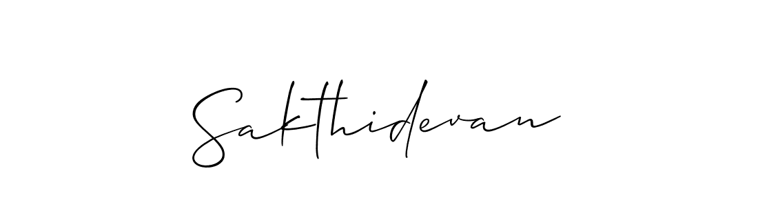 How to make Sakthidevan signature? Allison_Script is a professional autograph style. Create handwritten signature for Sakthidevan name. Sakthidevan signature style 2 images and pictures png