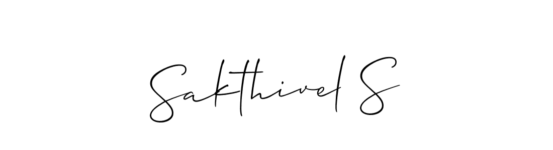 Create a beautiful signature design for name Sakthivel S. With this signature (Allison_Script) fonts, you can make a handwritten signature for free. Sakthivel S signature style 2 images and pictures png