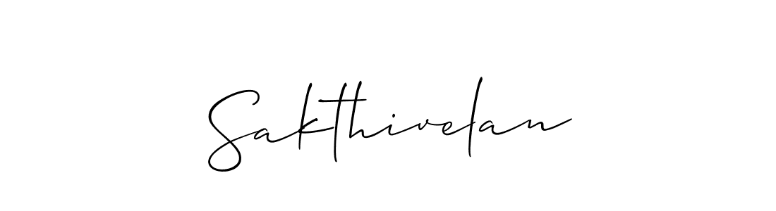 How to make Sakthivelan name signature. Use Allison_Script style for creating short signs online. This is the latest handwritten sign. Sakthivelan signature style 2 images and pictures png
