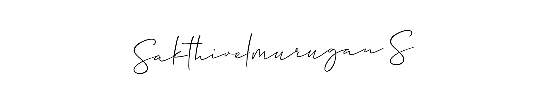 The best way (Allison_Script) to make a short signature is to pick only two or three words in your name. The name Sakthivelmurugan S include a total of six letters. For converting this name. Sakthivelmurugan S signature style 2 images and pictures png