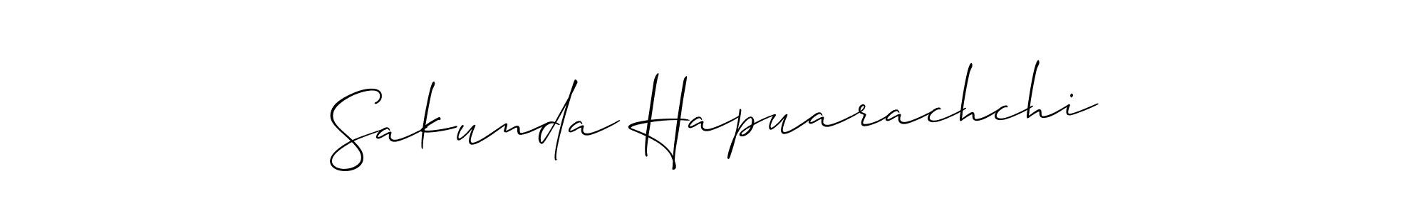 You should practise on your own different ways (Allison_Script) to write your name (Sakunda Hapuarachchi) in signature. don't let someone else do it for you. Sakunda Hapuarachchi signature style 2 images and pictures png