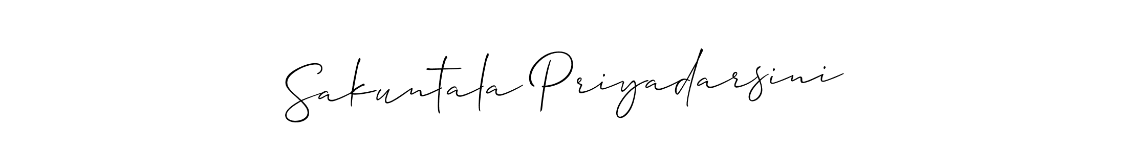 Allison_Script is a professional signature style that is perfect for those who want to add a touch of class to their signature. It is also a great choice for those who want to make their signature more unique. Get Sakuntala Priyadarsini name to fancy signature for free. Sakuntala Priyadarsini signature style 2 images and pictures png