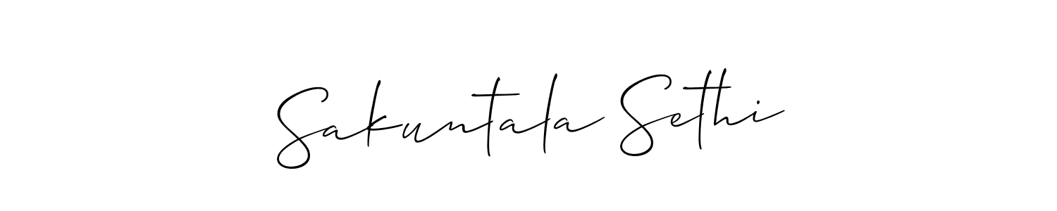 Create a beautiful signature design for name Sakuntala Sethi. With this signature (Allison_Script) fonts, you can make a handwritten signature for free. Sakuntala Sethi signature style 2 images and pictures png