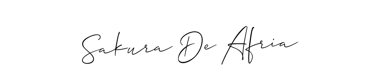 How to make Sakura De Afria name signature. Use Allison_Script style for creating short signs online. This is the latest handwritten sign. Sakura De Afria signature style 2 images and pictures png