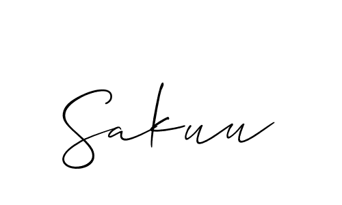 Make a beautiful signature design for name Sakuu. With this signature (Allison_Script) style, you can create a handwritten signature for free. Sakuu signature style 2 images and pictures png