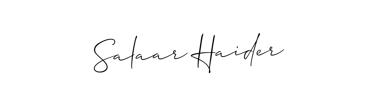 This is the best signature style for the Salaar Haider name. Also you like these signature font (Allison_Script). Mix name signature. Salaar Haider signature style 2 images and pictures png