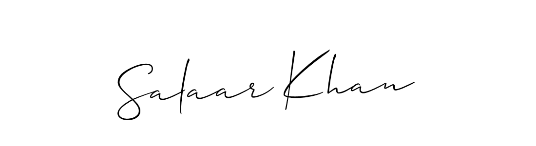 You should practise on your own different ways (Allison_Script) to write your name (Salaar Khan) in signature. don't let someone else do it for you. Salaar Khan signature style 2 images and pictures png