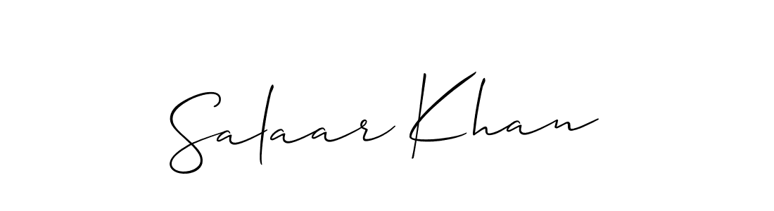 Make a beautiful signature design for name Salaar Khan. With this signature (Allison_Script) style, you can create a handwritten signature for free. Salaar Khan signature style 2 images and pictures png