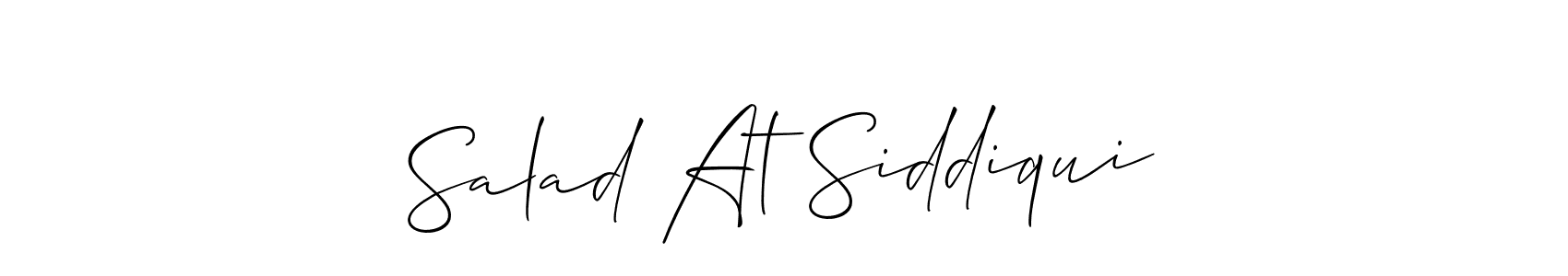 Check out images of Autograph of Salad At Siddiqui name. Actor Salad At Siddiqui Signature Style. Allison_Script is a professional sign style online. Salad At Siddiqui signature style 2 images and pictures png