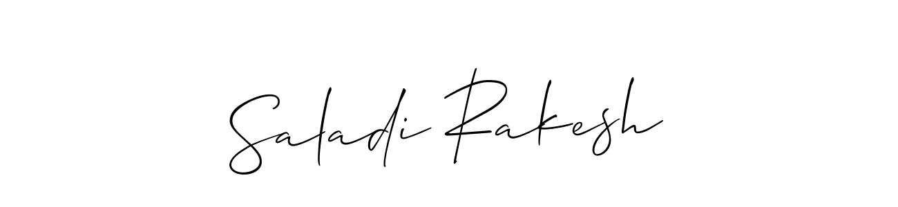 Also we have Saladi Rakesh name is the best signature style. Create professional handwritten signature collection using Allison_Script autograph style. Saladi Rakesh signature style 2 images and pictures png