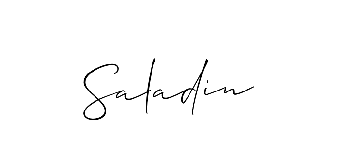 You should practise on your own different ways (Allison_Script) to write your name (Saladin) in signature. don't let someone else do it for you. Saladin signature style 2 images and pictures png