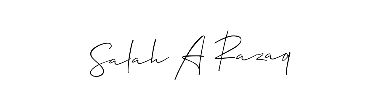 if you are searching for the best signature style for your name Salah A Razaq. so please give up your signature search. here we have designed multiple signature styles  using Allison_Script. Salah A Razaq signature style 2 images and pictures png