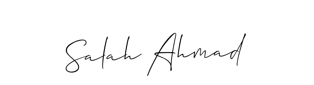 You should practise on your own different ways (Allison_Script) to write your name (Salah Ahmad) in signature. don't let someone else do it for you. Salah Ahmad signature style 2 images and pictures png