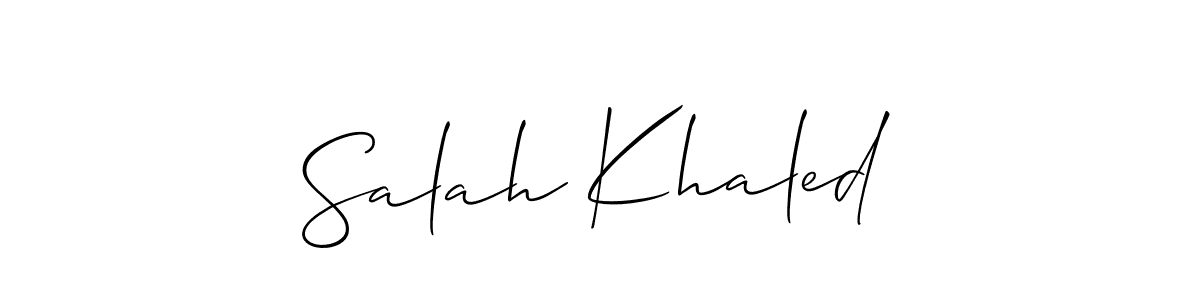 Salah Khaled stylish signature style. Best Handwritten Sign (Allison_Script) for my name. Handwritten Signature Collection Ideas for my name Salah Khaled. Salah Khaled signature style 2 images and pictures png
